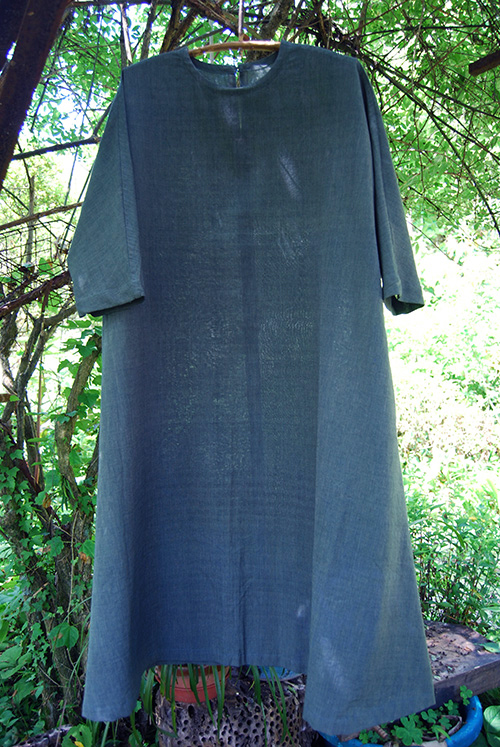 手織り綿 藍、アセンヤクノキ染